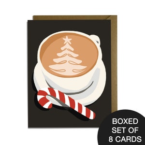 Christmas Latte Sweet holiday card BOXED SET OF 8 image 1