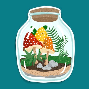 Terrarium Sticker - cute, vinyl, laptop, water bottle, waterproof
