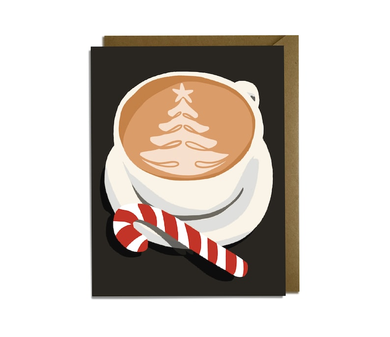 Christmas Latte Sweet holiday card BOXED SET OF 8 image 2