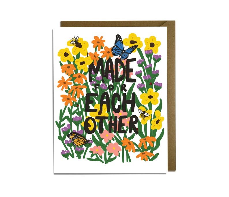 Carte de mariage - pollinisateurs, abeilles, papillons, jardin, fleurs image 1