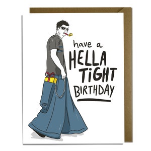 Jeans Wide Leg 90s - Cartão de Aniversário Engraçado