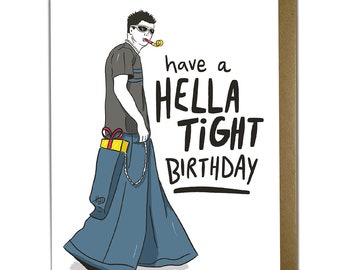 Wide Leg 90s Jeans - Funny Birthday Card