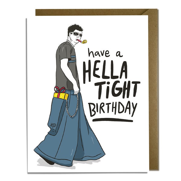 Wide Leg 90s Jeans - Funny Birthday Card