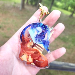 Bluestar and Firestar Holographic Double Sided Acrylic Charm image 2