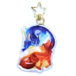 Bluestar and Firestar Holographic Double Sided Acrylic Charm image 4