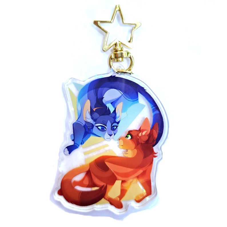 Bluestar and Firestar Holographic Double Sided Acrylic Charm image 4