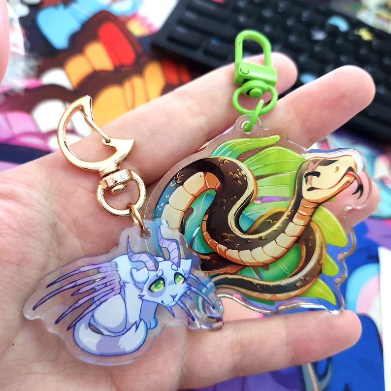 Garter Snake Sam Acrylic Charm Keychain - Etsy