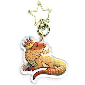 King Bearded Dragon Acrylic Charm Keychain