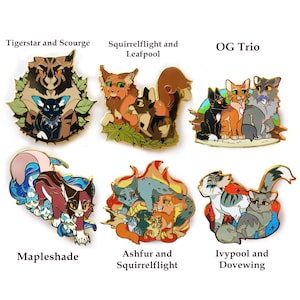 Jumbo Enamel Pin Mapleshade, Squirrelflight, Leafpool, Scourge, Tigerstar, Ivypool, Dovewing, Firepaw, Ravenpaw, Greypaw, Ashfur