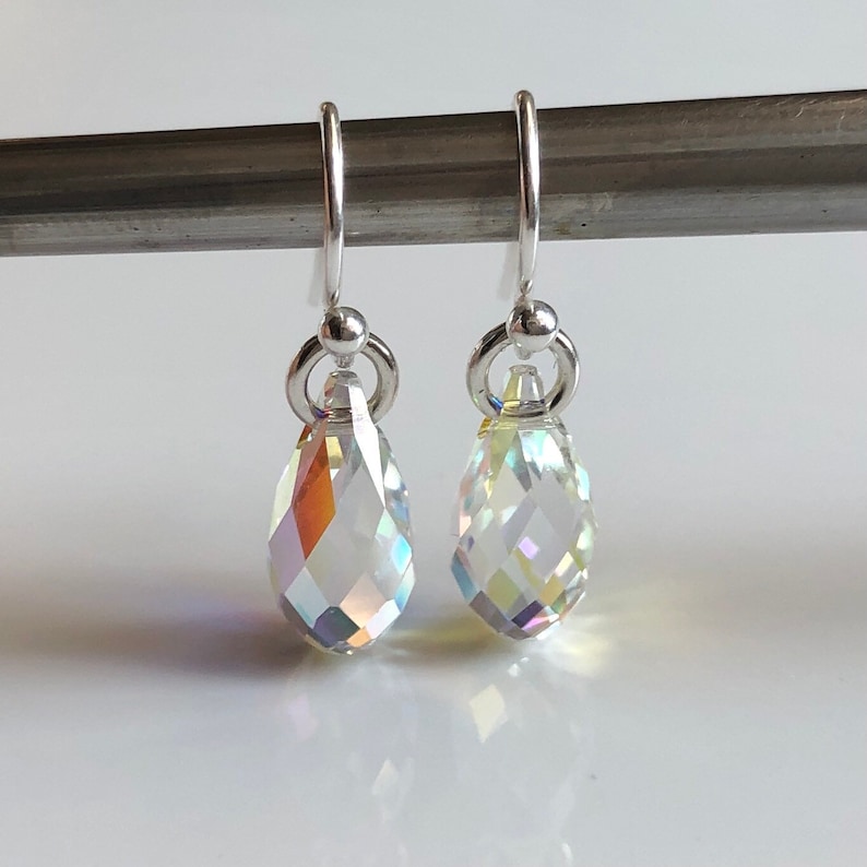 Swarovski Crystal Earrings Simple Crystal Earrings Aurora - Etsy