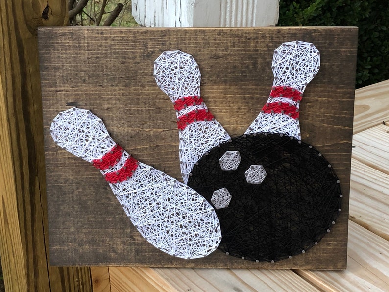 MADE TO ORDER Bowling Pins String Art Sign Etsy