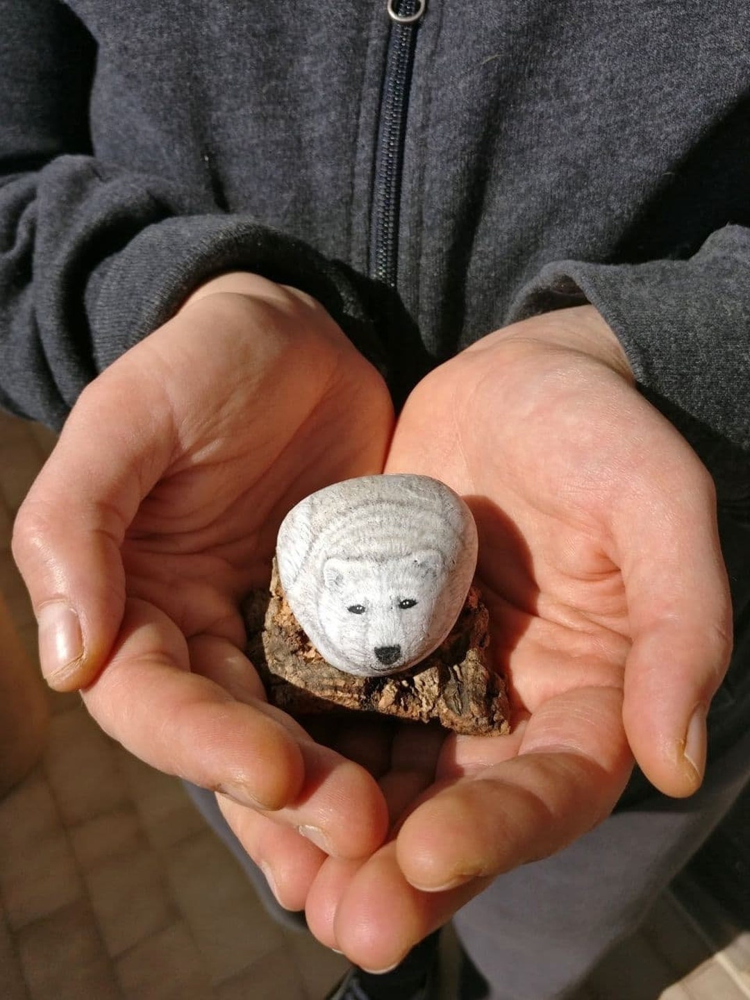 Polar Bear Painted Rocks | Arctic Wildlife Rockpainting | Christmas ...