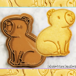 Capybara Cookie Cutter - Capivara Funny Cute Animals Meme - 3D Printed - Fondant Tool - Biscuit Baking Supplies - Ceramic Craft Stamp