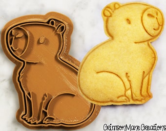 Capybara Cookie Cutter - Capivara Funny Cute Animals Meme - 3D Printed - Fondant Tool - Biscuit Baking Supplies - Ceramic Craft Stamp