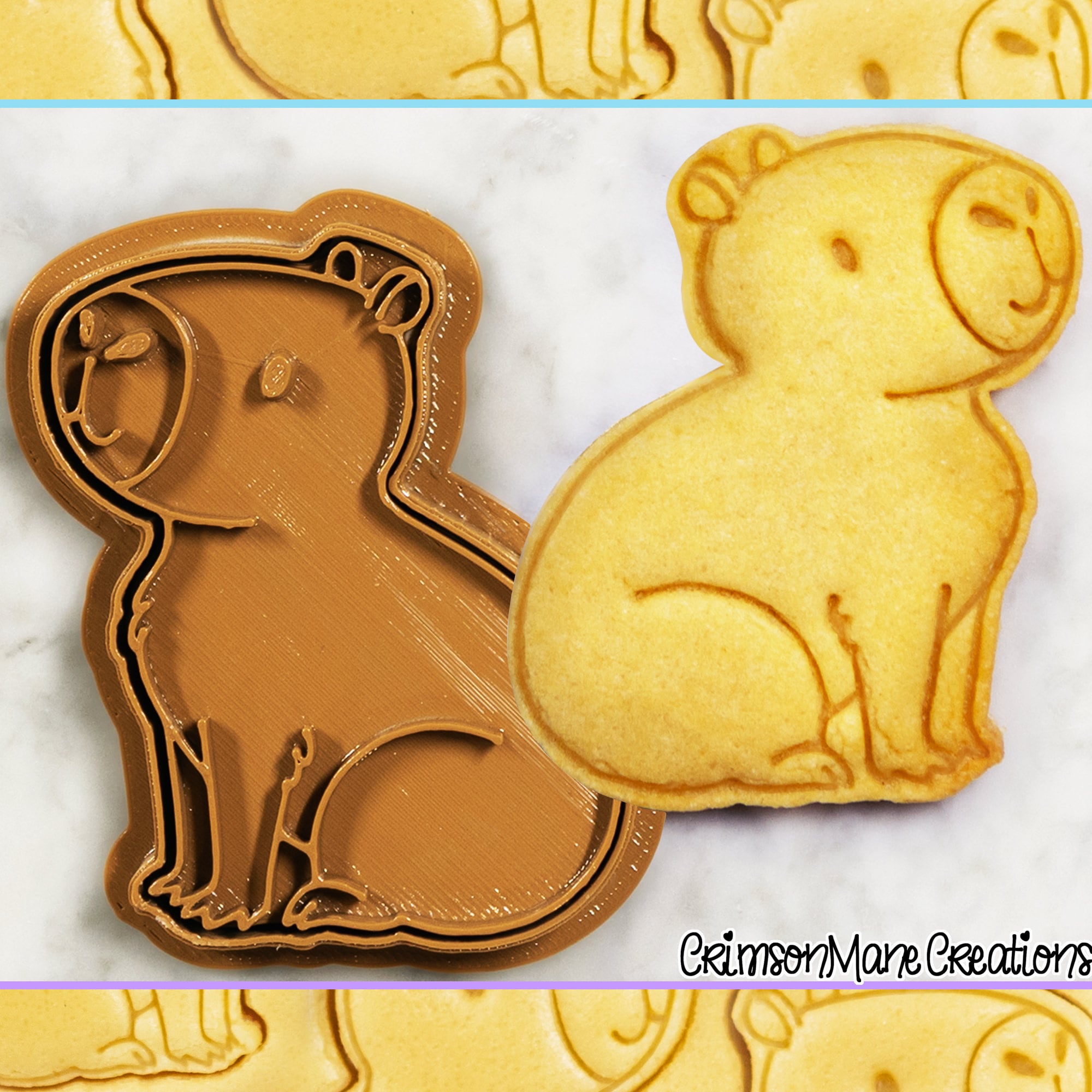 Capybara Cookie Cutter: 3D Printed Funny Animal Biscuit Baking Supplies, Fondant Tool