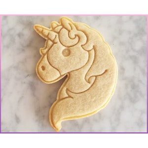 Unicorn Cookie Cutter Cute Emoji Ceramic Pottery Craft Stamp 3D Printed Girls Birthday Party Biscuit Baking Supplies Fondant Tool image 6