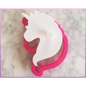 Unicorn Cookie Cutter Cute Emoji Ceramic Pottery Craft Stamp 3D Printed Girls Birthday Party Biscuit Baking Supplies Fondant Tool image 5