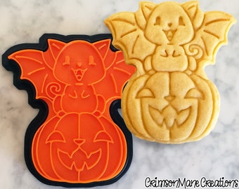 Halloween-Kürbis-Ausstecher mit Katzenmotiv, handgezeichnete, 3D-gedruckte gruselige Backutensilien, Fondant-Werkzeugstempel