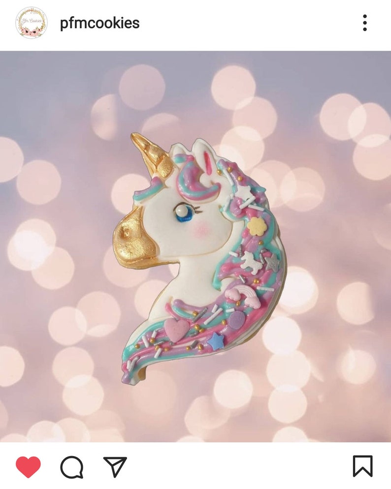 Unicorn Cookie Cutter Cute Emoji Ceramic Pottery Craft Stamp 3D Printed Girls Birthday Party Biscuit Baking Supplies Fondant Tool image 9