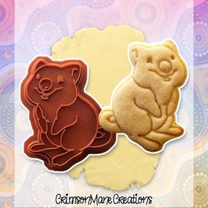 Quokka Cookie Cutter: Hand-Drawn 3D Printed Australian Native Animal Baking Supplies, Fondant Tool