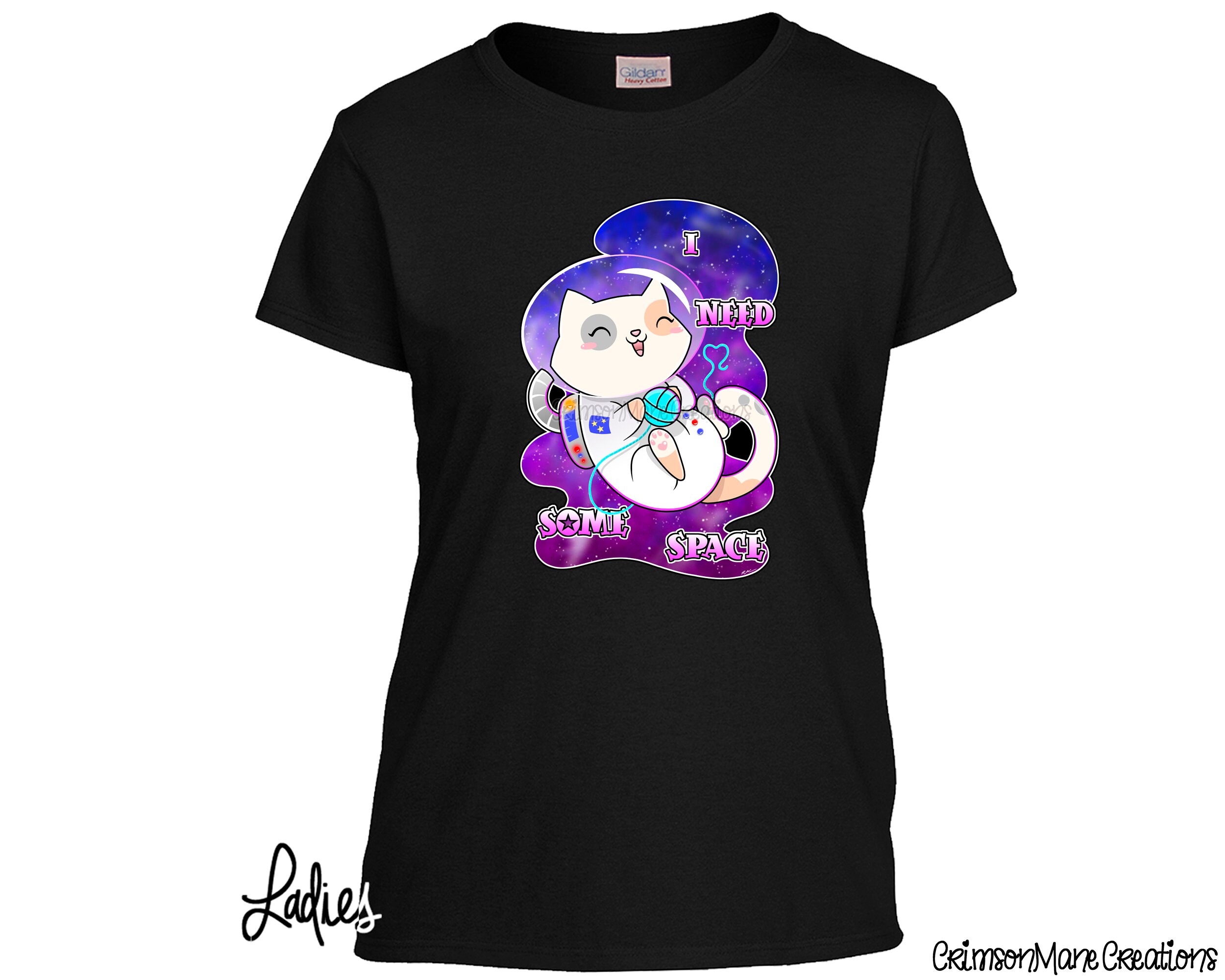 Space Cat T-shirt Astronaut Kitty Galaxy Shirt Kawaii Cute - Etsy