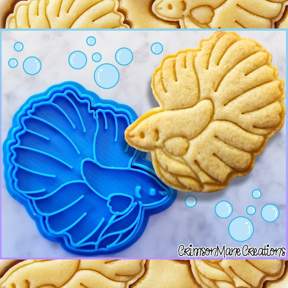 Betta Fish Cookie Cutter Siamese Fighting Fish 3D Printed Fondant Tool Biscuit Baking Craft Supplies Ceramic Pottery Stamp Etsy UK