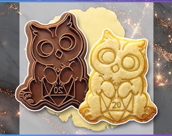 Owlbear Cookie Cutter, Hand-Drawn 3D Printed DnD D20 Dice RPG Baking Supplies, Fondant Tool