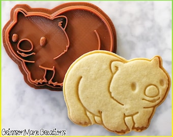 Wombat Cookie Cutter - Australian Animals - 3D Printed - Cute Aussie Animals - Fondant Tool - Biscuit Baking Supplies - Ceramics and Pottery