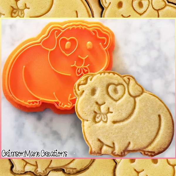 Guinea Pig Cookie Cutter - Cavy Cookies - Cute Pet Small Animal - 3D Printed - Fondant Tool - Biscuit Baking Supplies - Ceramics and Pottery