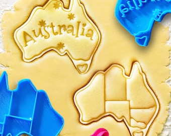 Australia Cookie Cutter, Hand-Drawn 3D Printed Australian States, Biscuit Baking Supplies, Fondant Tool