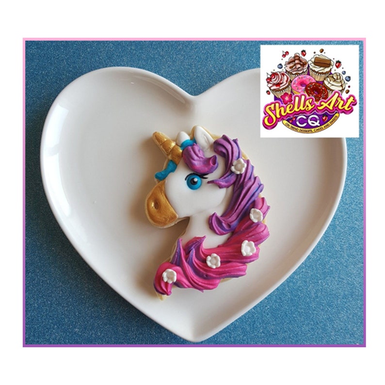 Unicorn Cookie Cutter Cute Emoji Ceramic Pottery Craft Stamp 3D Printed Girls Birthday Party Biscuit Baking Supplies Fondant Tool image 7