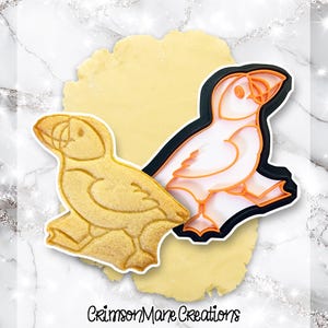 Puffin Cookie Cutter: Hand-Drawn 3D Printed Birds Animals, Biscuit Baking Supplies, Fondant Tool