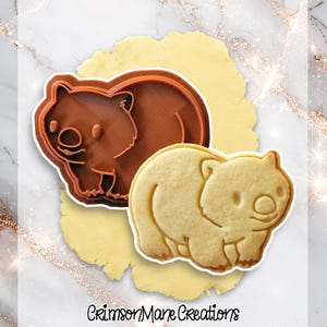 Wombat Cookie Cutter: Hand-Drawn 3D Printed Australian Native Animal Baking Supplies, Fondant Tool