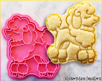 Poodle Dog Cookie Cutter - Cute Dog Gift - 3D Printed - Fondant Tool - Biscuit Baking Supplies - Retro Rockabilly 50's - Ceramic Craft Stamp