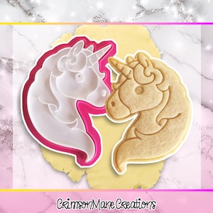 Unicorn Cookie Cutter, Hand-Drawn 3D Printed Magical Animal Baking Supplies, Fondant Tool