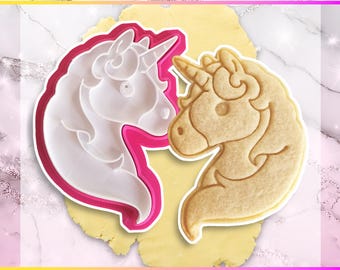 Unicorn Cookie Cutter, Hand-Drawn 3D Printed Magical Animal Baking Supplies, Fondant Tool