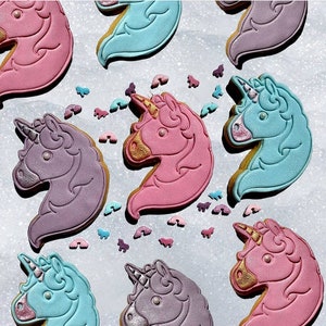 Unicorn Cookie Cutter Cute Emoji Ceramic Pottery Craft Stamp 3D Printed Girls Birthday Party Biscuit Baking Supplies Fondant Tool image 8