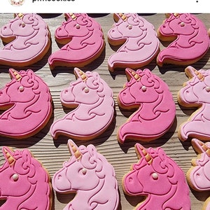 Unicorn Cookie Cutter Cute Emoji Ceramic Pottery Craft Stamp 3D Printed Girls Birthday Party Biscuit Baking Supplies Fondant Tool image 10