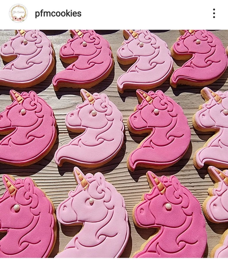 Unicorn Cookie Cutter Cute Emoji Ceramic Pottery Craft Stamp 3D Printed Girls Birthday Party Biscuit Baking Supplies Fondant Tool image 10