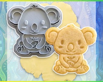 Tagliabiscotti a forma di koala, animale nativo australiano disegnato a mano e stampato in 3D, accessori per pasticceria, strumento per fondente