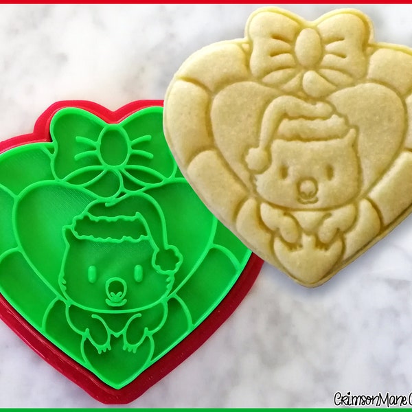 Wombat Christmas Cookie Cutter - Australian Animals - Ceramics Pottery - 3D Printed - Fondant Tool - Baking Biscuit Supplies - Aussie Xmas