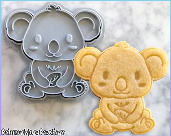 Koala Cookie Cutter - Australian Animals - 3D Printed - Cute Koala Bear - Fondant Tool - Biscuit Baking Supplies - Ceramics and Pottery