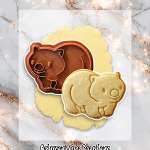 Wombat Cookie Cutter: Hand Drawn Australian Animal Baking Supplies, Fondant Tool