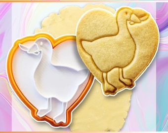 Goose Cookie Cutter, Hand-Drawn 3D Printed Baking Supplies, Untitled Game Meme, Fondant Tool