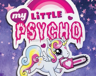 My Little Pony Psycho Vinyl Sticker - Cute Funny MLP Novelty Gift - Waterproof Laptop Phone Case Waterbottle Decal - Cute Rainbow Unicorn