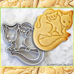 Kakform till Possum: 3D-printade australiska djur, bakmaterial till kakor, stämpelverktyg för fondant