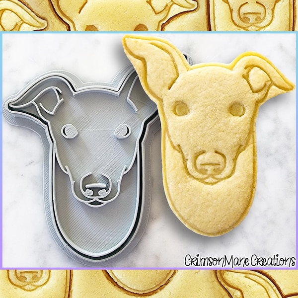 Greyhound Cookie Cutter: Hand-Drawn 3D Printed Sighthound Dog Baking Supplies, Fondant Tool