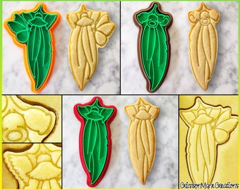 Australian Gumleaf Cookie Cutter - Eucalyptus Butterfly Gumflowers Gumnuts - 3D Printed - Fondant Tool - Biscuit Baking Supply - Craft Stamp