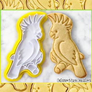 Formina per biscotti a forma di cacatua - Pappagallo australiano - Stampato in 3D - Simpatici animali australiani - Strumento per fondente - Forniture per biscotti - Ceramica