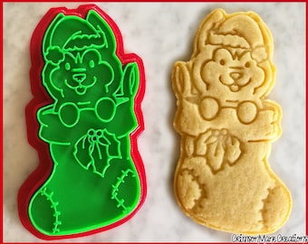 Husky Christmas Cookie Cutter, Hand-Drawn 3D Printed Dog Stocking Baking Supplies, Fondant Tool Stamp